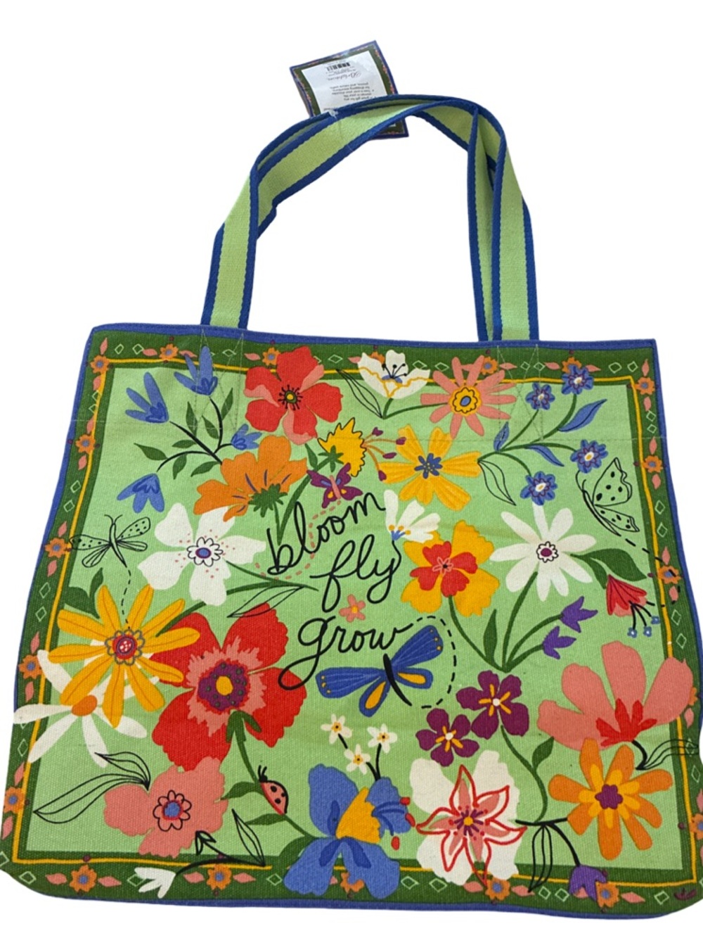 Brighton In The Garden Canvas Tote Wildflower Novelty Colorful Farmers Market